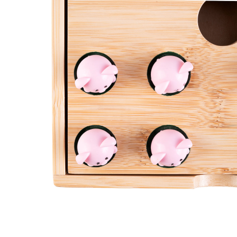 Pig hole met siliconen varkentjes - Bamboe