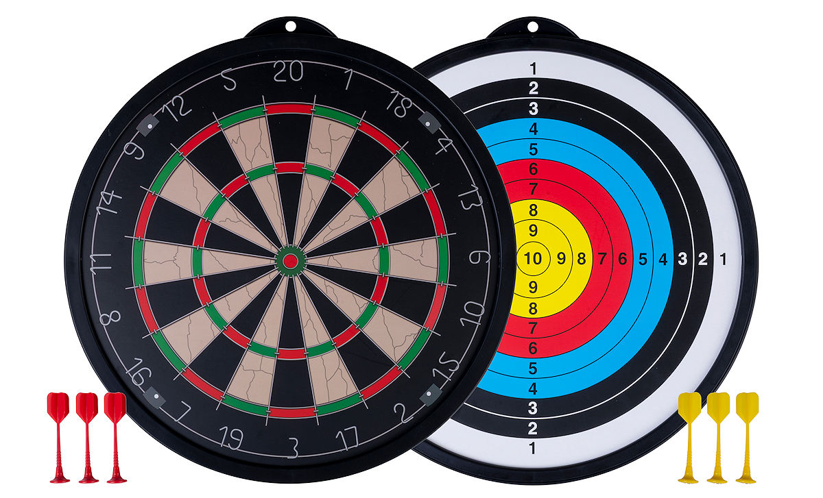 Longfield Dubbelzijdig magnetisch dartboard incl. 6 pijlen