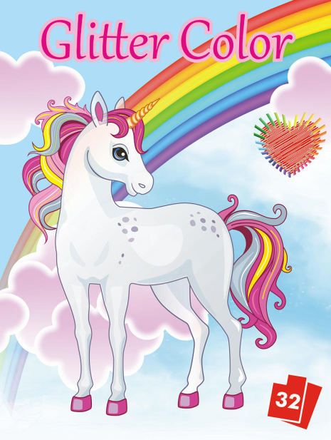 Kleurboek Glitter Color Pincess/Unicorn assortiment