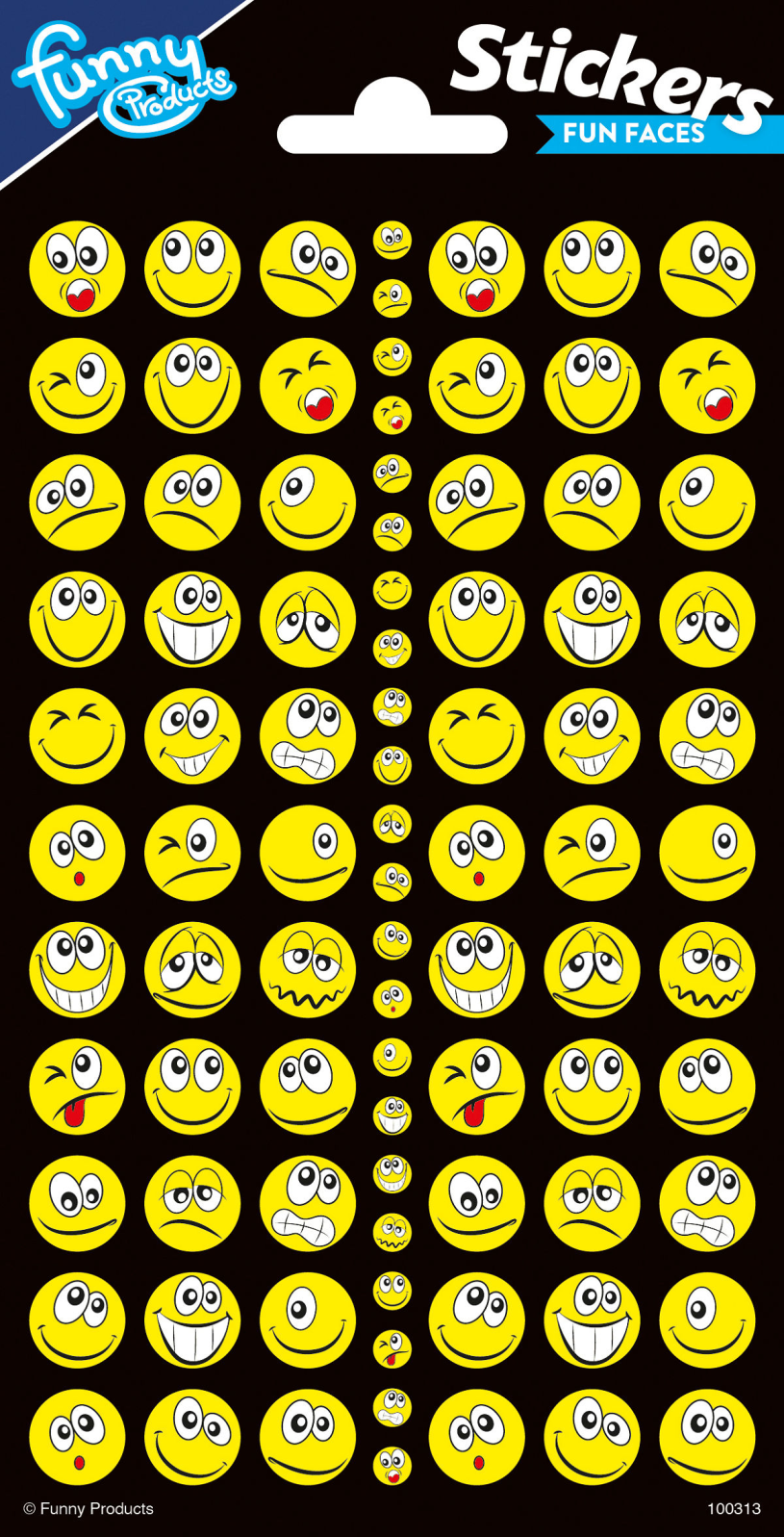 Totum Twinkle Stickers Glitter Sheet Crazy Yellow Faces