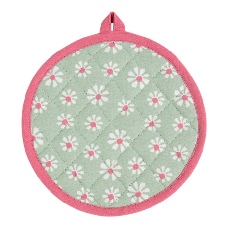 LM Pannenlap rond20cm - Daisy Flowers groen