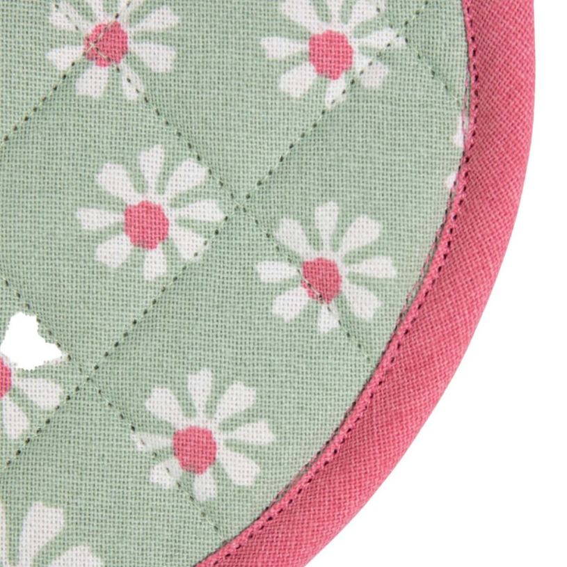 LM Pannenlap rond20cm - Daisy Flowers groen