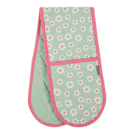 LM Ovenwant dubbel 18x85cm - Daisy Flowers groen