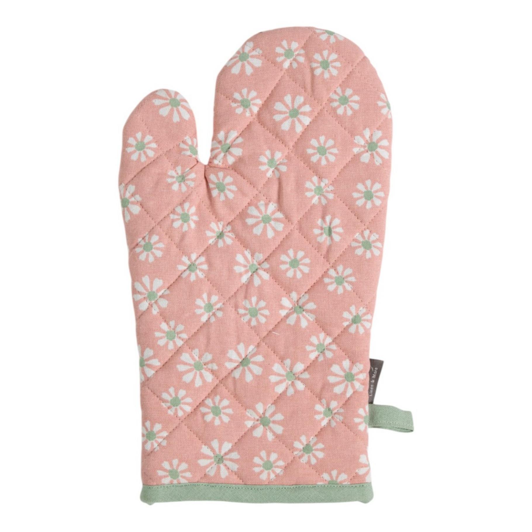 LM Keukenhandschoen 18x33cm - Daisy Flowers roze