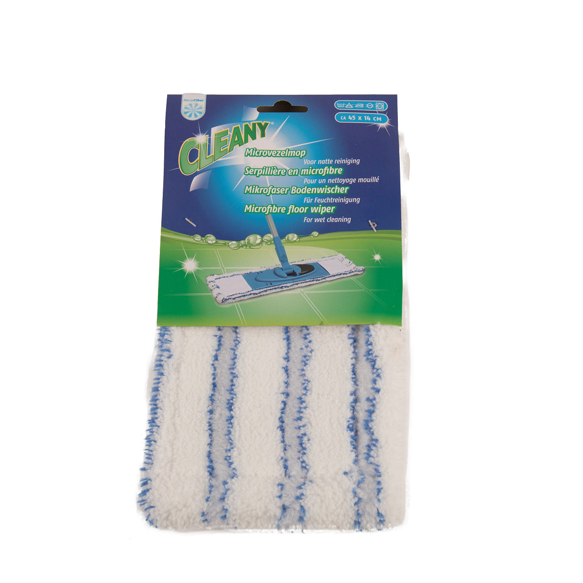 Cleany vloerwisser vervangingsdoek 45x14cm - nat