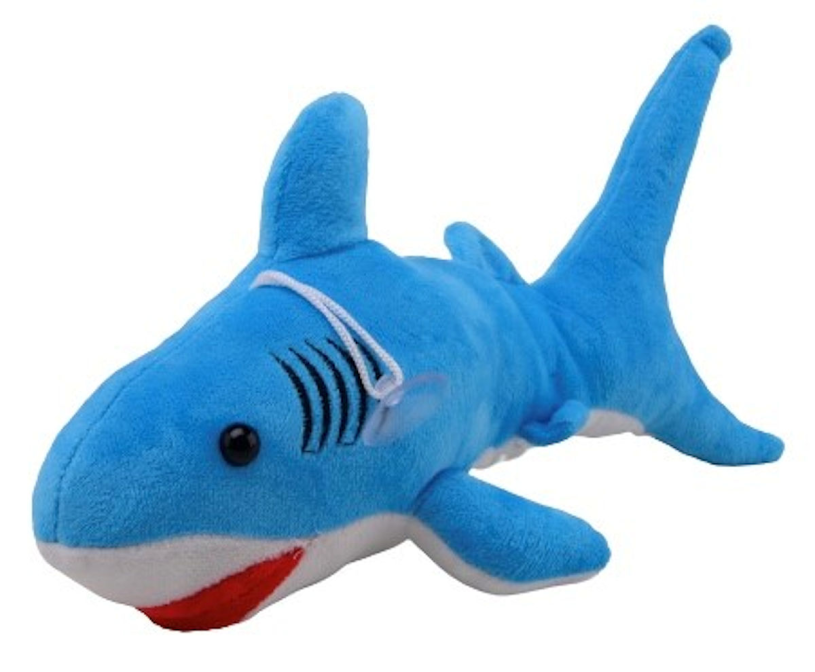 Pluche Haai 2 assorti kleur +/- 30cm met zuignap