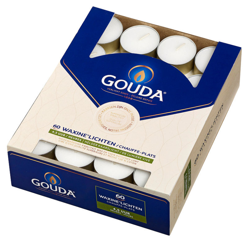 Gouda waxinelicht 4.5 uur box 60 wit