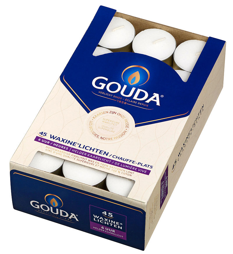 Gouda waxinelicht 6 uur box 45 wit
