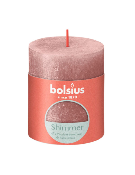 Bolsius Rustiek stompkaars Shimmer 80/68 - Pink