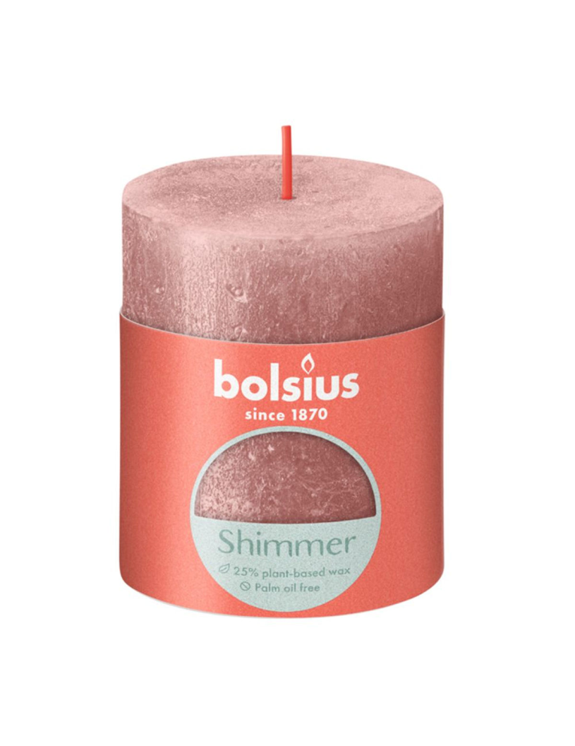 Bolsius Rustiek stompkaars Shimmer 80/68 - Pink