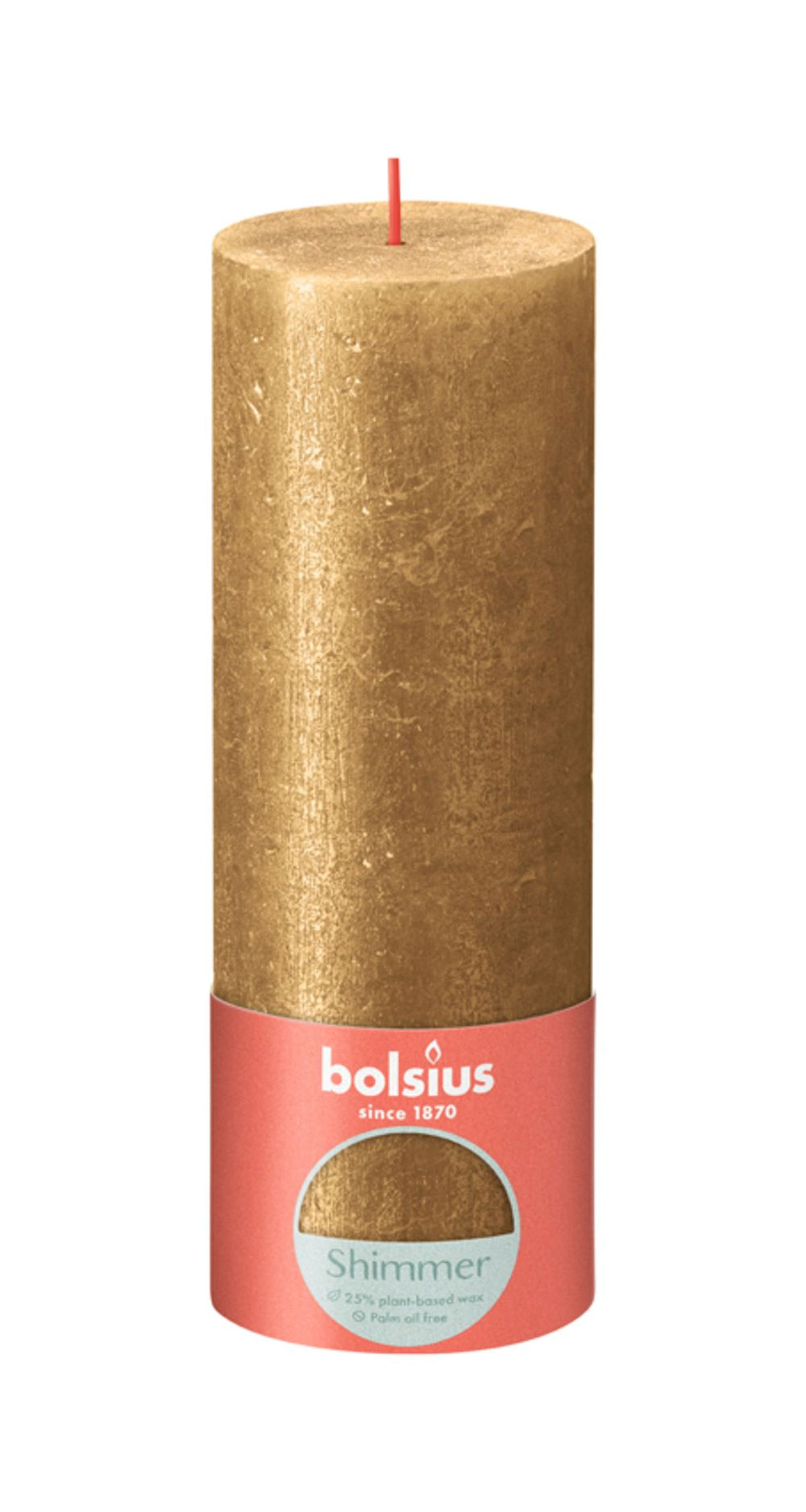 Bolsius Rustiek stompkaars Shimmer 190/68 - Gold