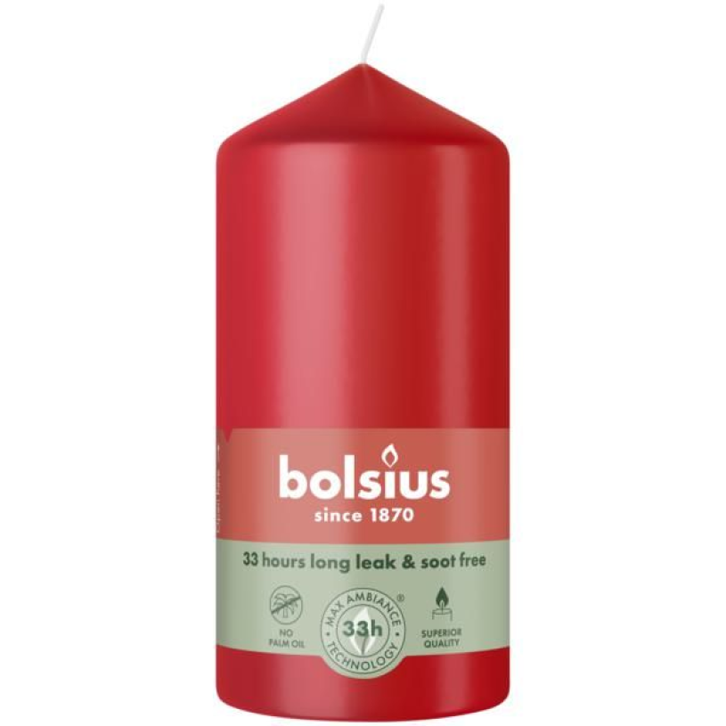 Bolsius stompkaars 120/58 - Rood