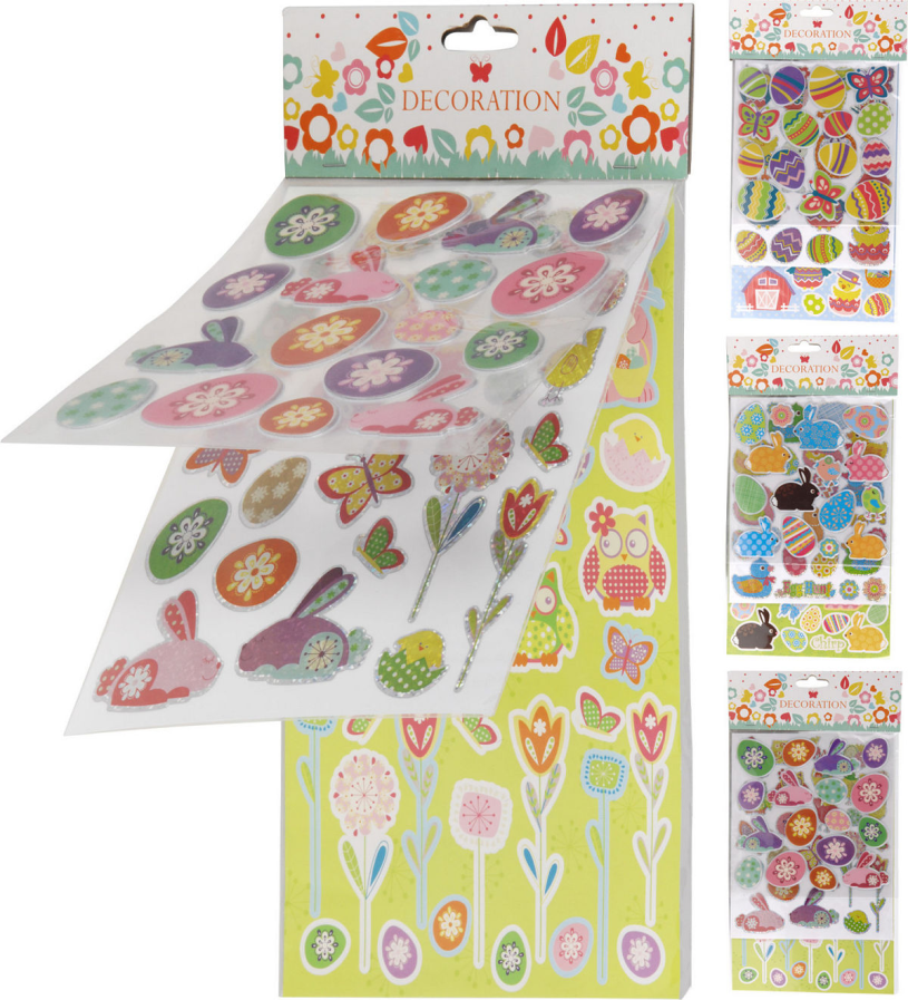 Paas Sticker set van 3 vel 3 Assorti Dessin