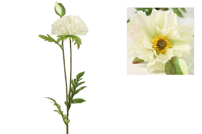 Countryfield Kunstbloem Papaver Vere wit 64cm