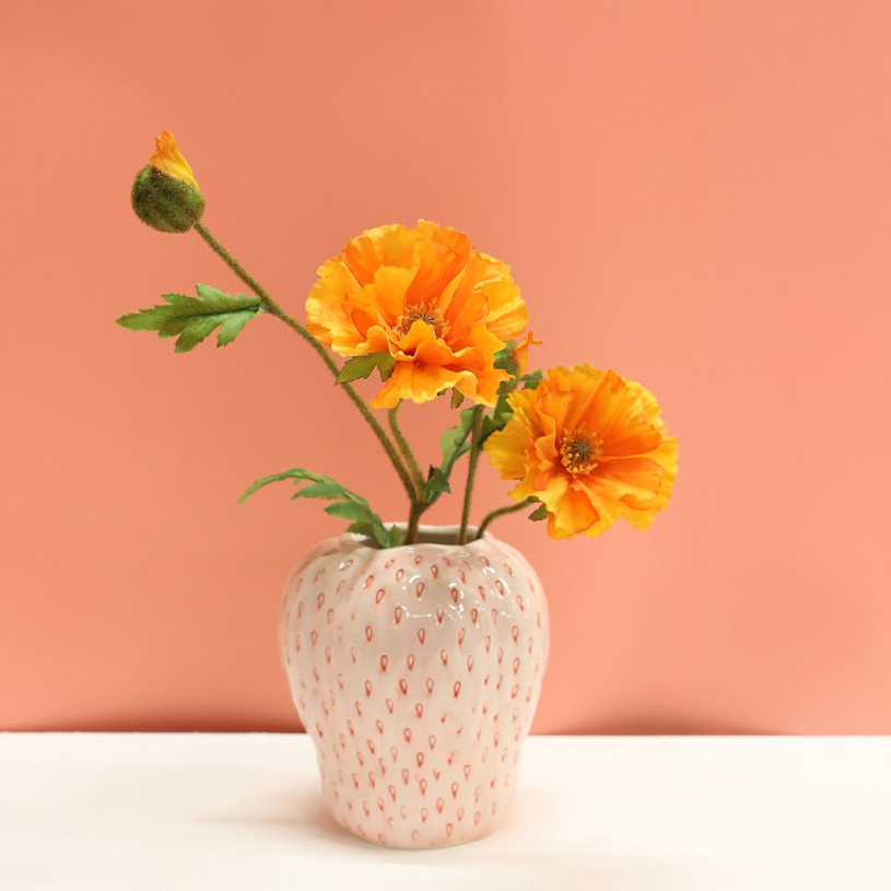 Countryfield Kunstbloem Papaver Vere licht oranje 64cm