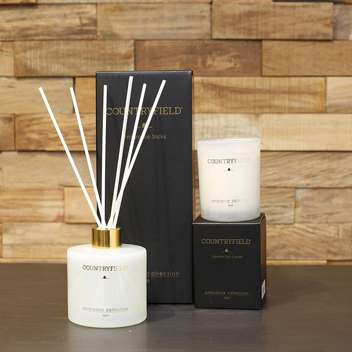 Countryfield Ambiance Geurkaars 7x7x9cm - Spa