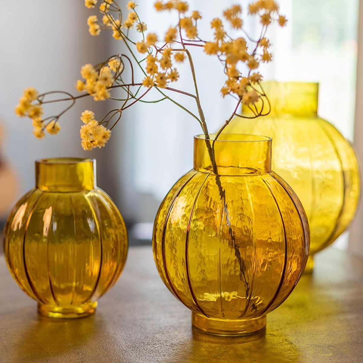 Countryfield Kunstbloem Gypsophila geel 4x15x61cm