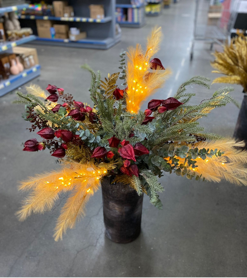 Countryfield Kunstbloem Pluim LED Pampas y. gold 90cm