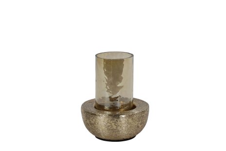 Countryfield Theelichthouder Arlette S geborsteld goud 16cm