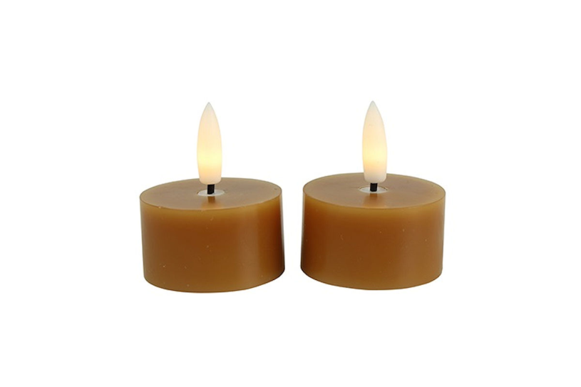 Countryfield LED Theelicht rustiek 4cm 2 stuks - amber