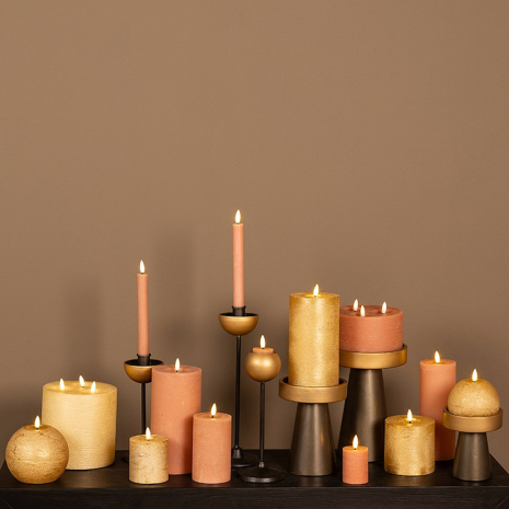 Countryfield LED Theelicht rustiek 4cm 2 stuks - roze