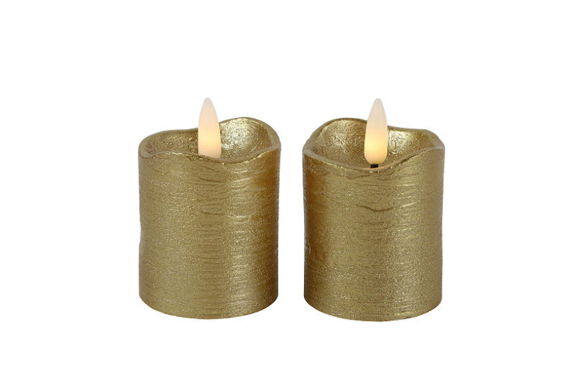 Countryfield LED Stompkaars antiek 5x7cm 2 stuks - goud