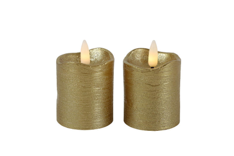 Countryfield LED Stompkaars antiek 5x7cm 2 stuks - goud