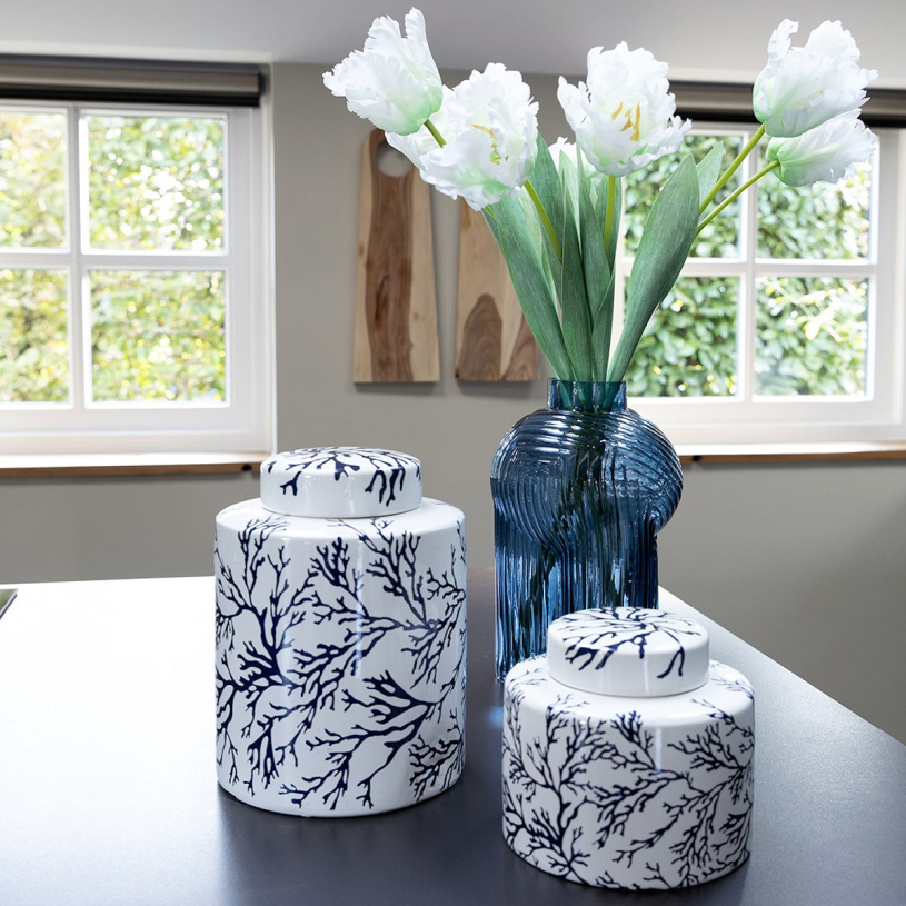 Countryfield Countryfield Vaas ro Ledger L d.blauw 30cm