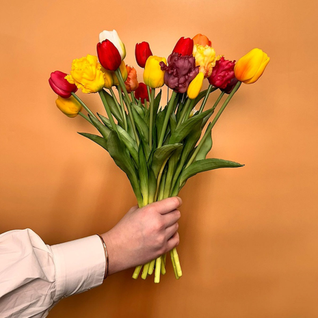 Countryfield Kunstbloem Tulipa boeket d.rood 41cm