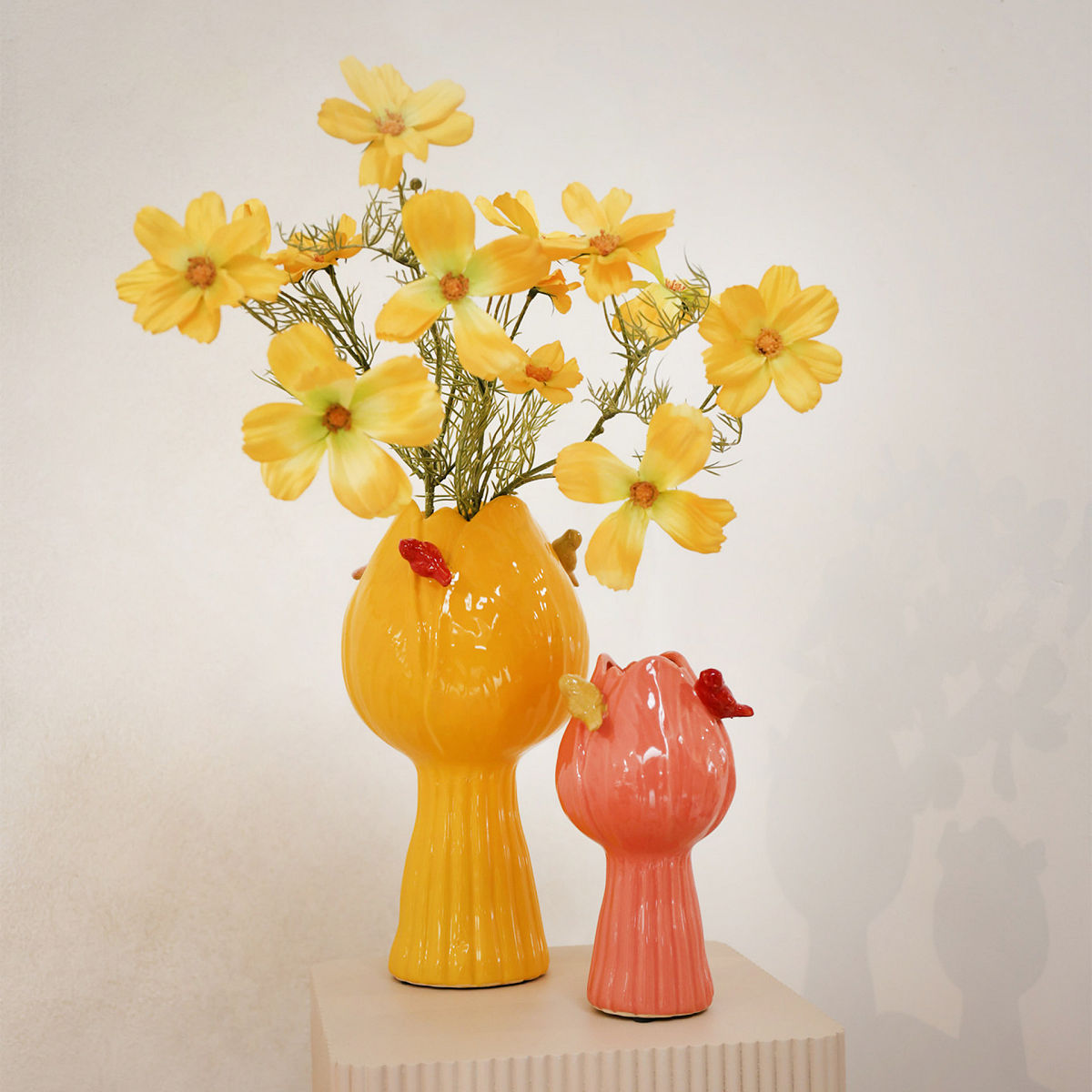 Countryfield Kunstbloem Cosmos geel 74cm