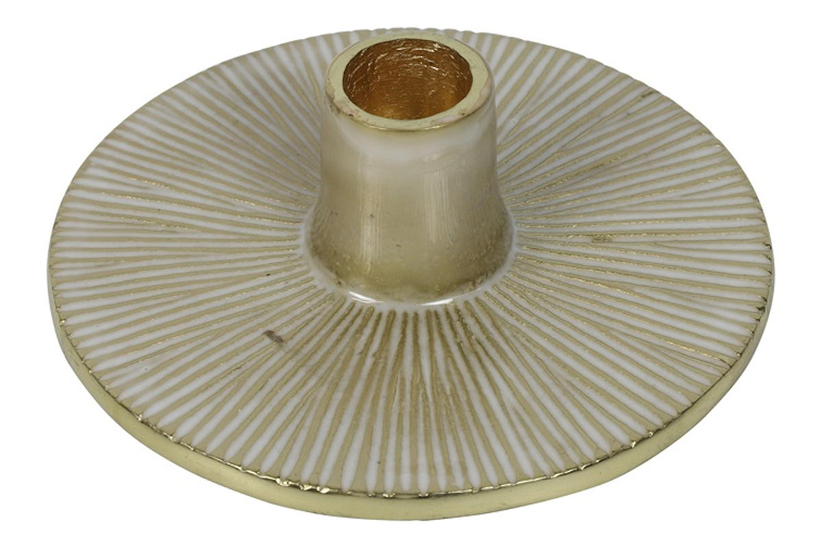 Countyfield Kandelaar ro Aliza L wit/goud 14x14x4cm