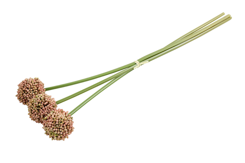 Countryfield Kunstbloem Allium sativum roze 55cm