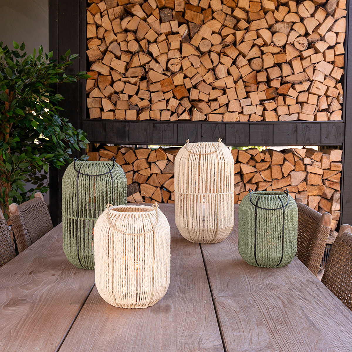 Countryfield Windlicht Ise L wit 22x23x39cm