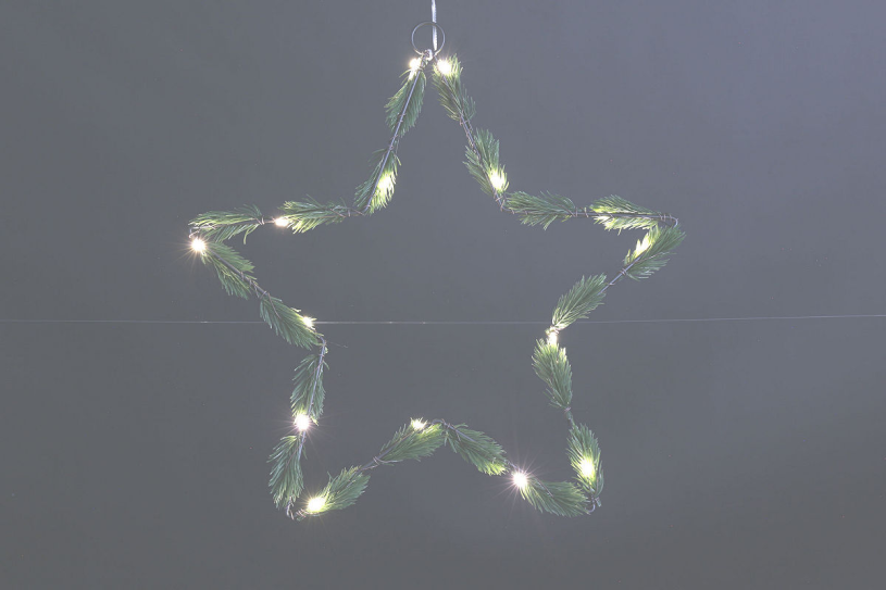 Countryfield Kersthanger ster LED Pinus S 2x35x35cm - groen