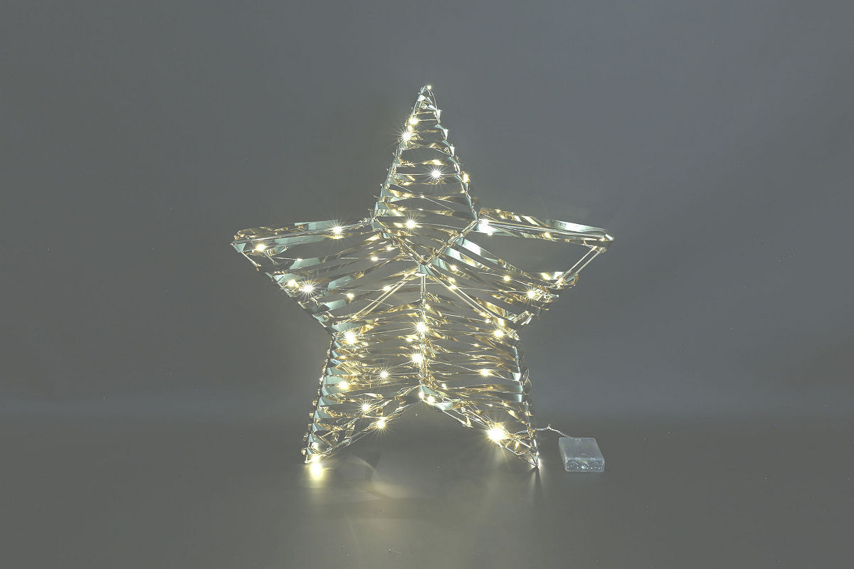 Countryfield Kerstster LED Bling M glimmend 7x40x40cm - goud