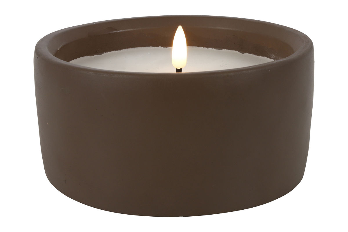 Countryfield LED kaars in pot M 15x8cm - bruin