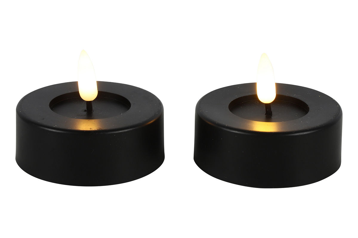 Countryfield LED Theelicht Maxi rustiek 2 stuks - zwart