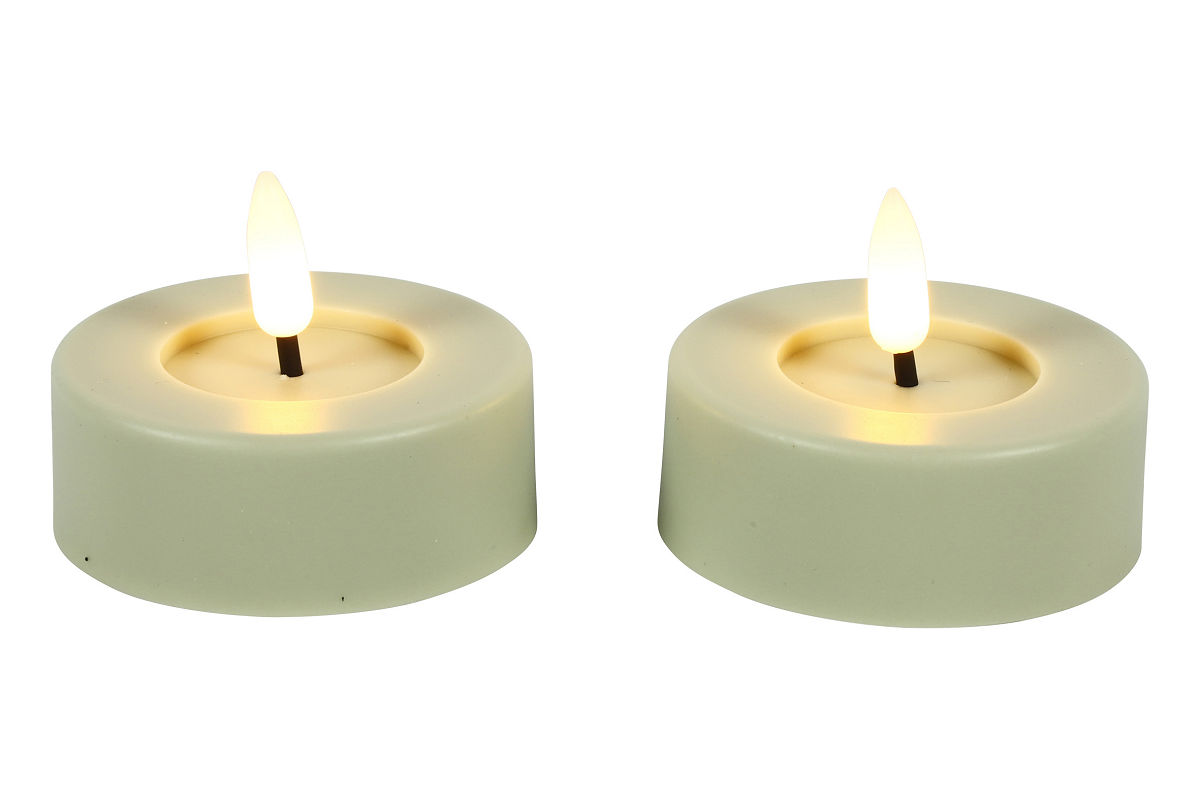 Countryfield LED Theelicht Maxi rustiek 2 stuks - creme