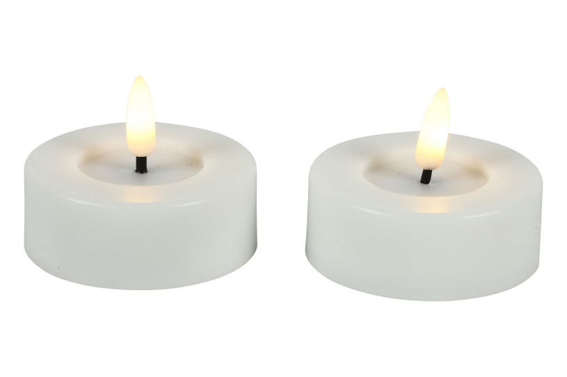 Countryfield LED Theelicht Maxi rustiek 6,7cm 2 stuks - wit