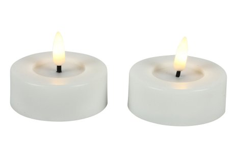 Countryfield LED Theelicht Maxi rustiek 6,7cm 2 stuks - wit