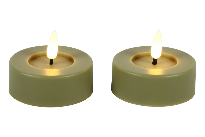 Countryfield LED Theelicht Maxi rustiek 6,7cm 2 stuks - goud