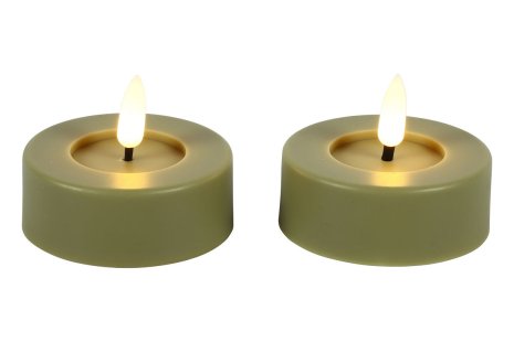 Countryfield LED Theelicht Maxi rustiek 6,7cm 2 stuks - goud