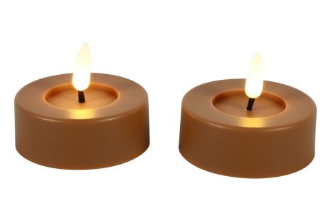 Countryfield LED Theelicht Maxi rustiek 2 stuks - amber