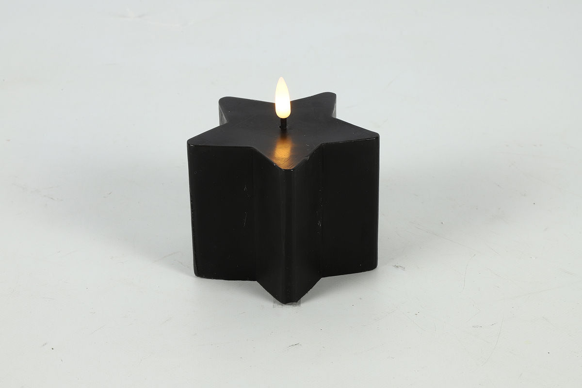 Countryfield LED Kaars ster S 10x10,5cm - zwart