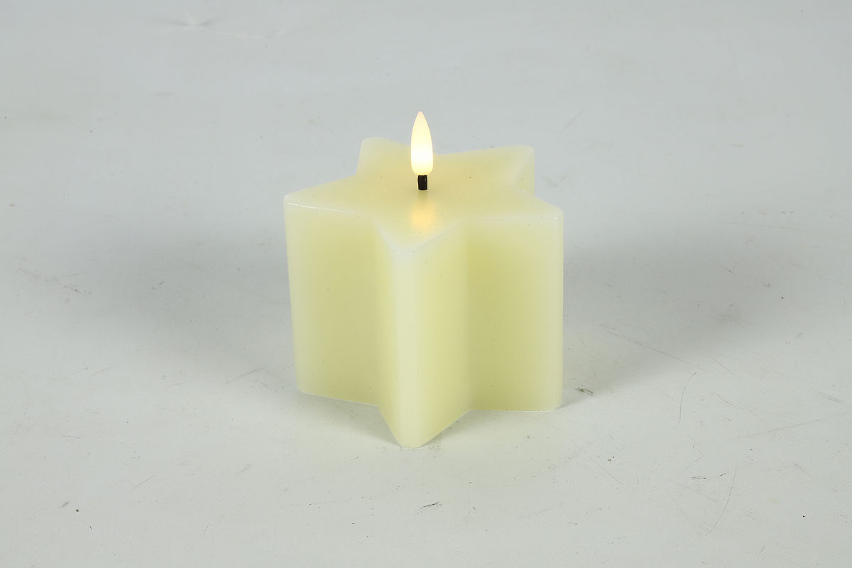 Countryfield LED Kaars ster S 10x10,5cm - creme