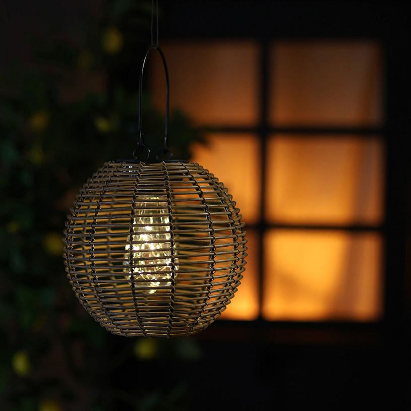 Countryfield Hanglamp solar LED Eliya L naturel 9x19x19cm