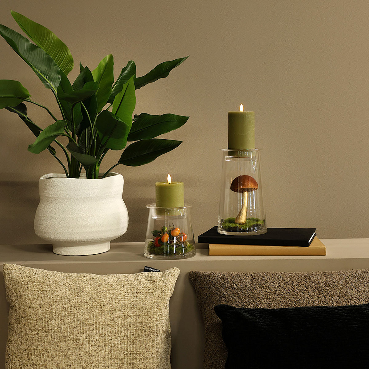 Countryfield Deco glas Hanny m/komdeksel 14x14x23,5cm