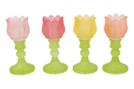 Countryfield Theelichthouder Tulp mat 17cm 4 assorti