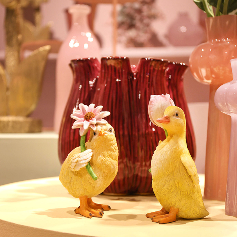 Countryfield Eend m/tulipa veelkleurig 10x9,5x19,5cm