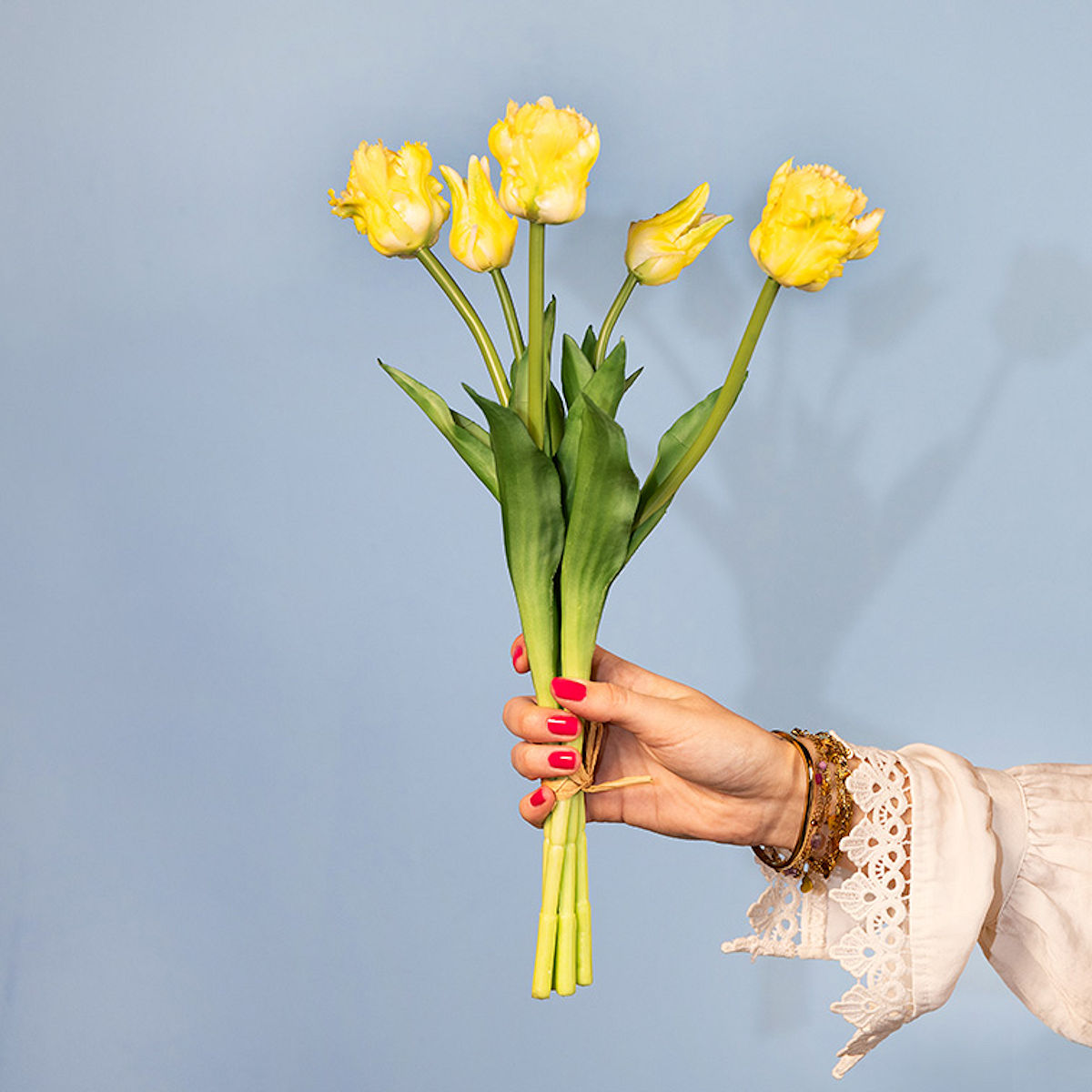 Countryfield Kunstbloem Tulipa boeket 47cm geel